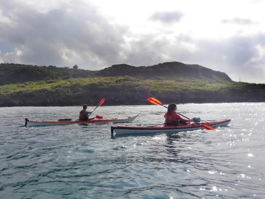 two kayakers in Okinawa